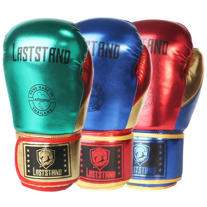 1Pair Durable Metal Color Kids/Audlts Women Men Boxing Gloves for Sandbag Punch Training Muay Thai Karate Fight Mitts DEO 6-12oz